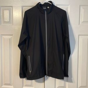 Black rain-resistant jacket